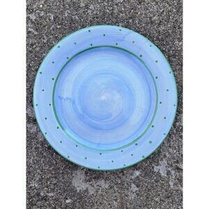 Suzanne Katkhuda Mad Hatter Blue Green 10 3/4" Ceramic Dinner Plate **READ**